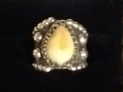 elk ivory silver ring