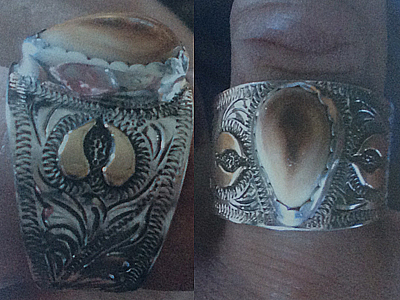 elk ivory silver ring