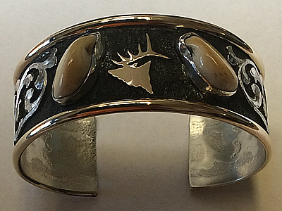 elk ivory silver bracelet
