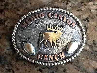 elk ivory silver buckle