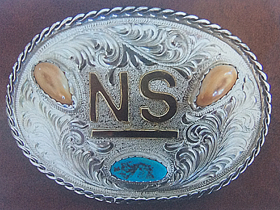 elk ivory turquoise silver buckle