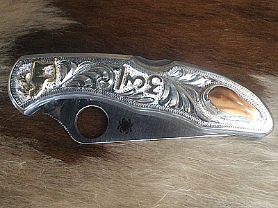 elk ivory silver knife