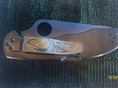 elk ivory silver clip knife
