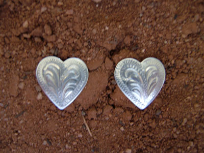 silver heart shaped earrings
