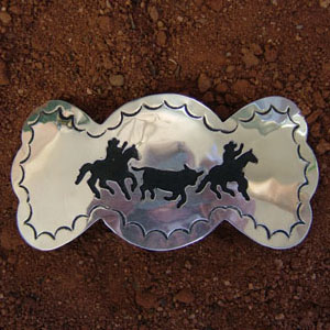 silver western hair barrette